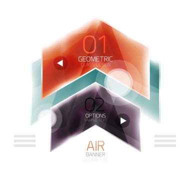 Parlak renk ok şekilleri ile seçenek Infographic ve düğme