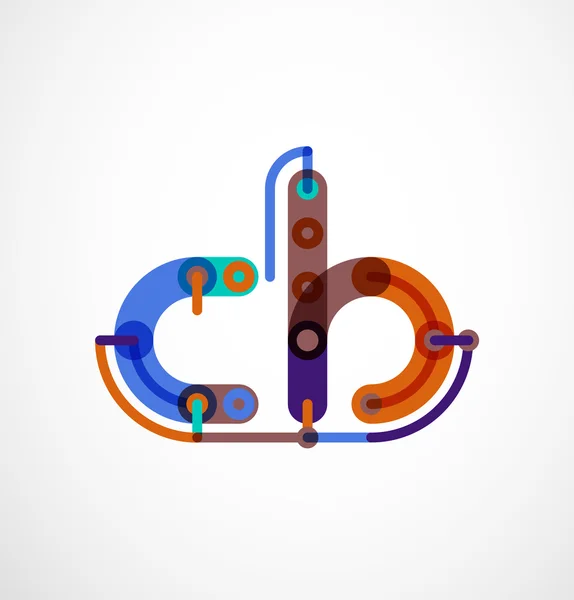 Desenhos animados letras lineares ícones — Vetor de Stock