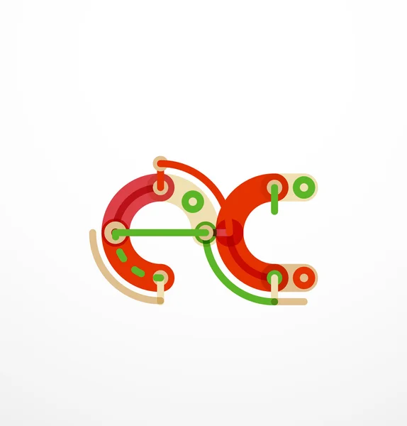 線形の頭文字、コンセプトのブランドのロゴ — ストックベクタ