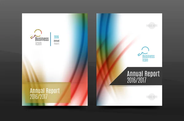 波模式年度报告业务封面设计 — 图库矢量图片