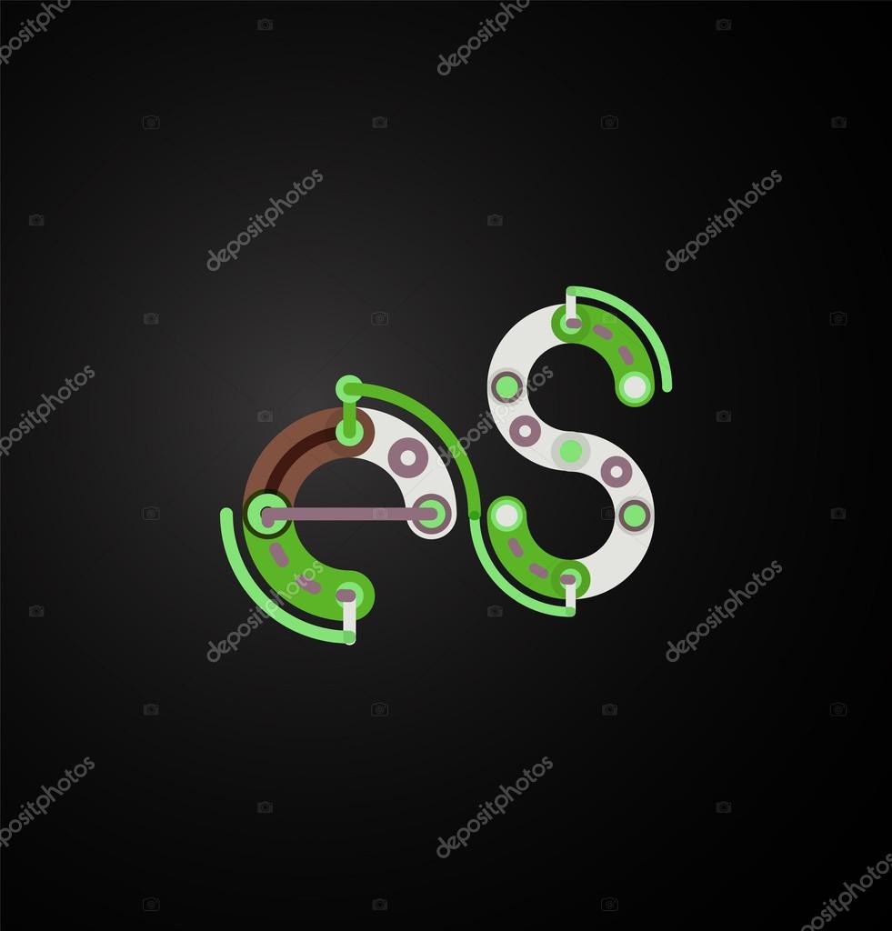 Line letter design. Logo concept