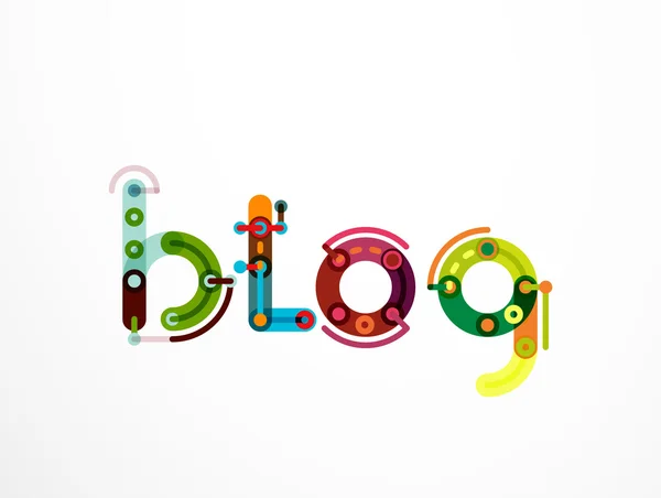 Blog word lettering banner — Stock Vector