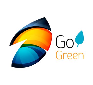 Renk parçaları - çeşitli geometrik şekiller yapılmış soyut Eko leag logo tasarımı