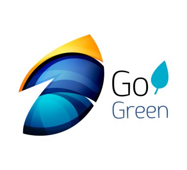 Renk parçaları - çeşitli geometrik şekiller yapılmış soyut Eko leag logo tasarımı