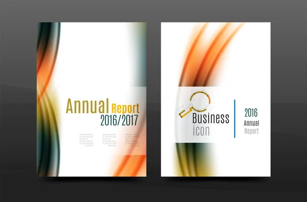 Modello d'onda relazione annuale business cover design — Vettoriale Stock
