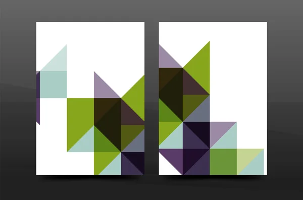 다채로운 형상 디자인 연간 보고서 a4 표지 브로슈어 서식 파일 레이아웃, 잡지, 전단지 또는 전단지 책자 — 스톡 벡터