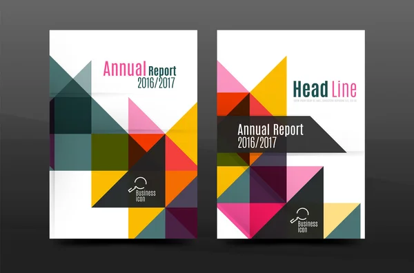 Colorful geometry design annual report a4 cover brochure template layout, magazine, flyer or leaflet booklet — Stock Vector