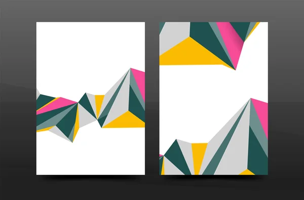 Formes géométriques abstraites 3D. Composition minimale moderne. Rapport annuel d'entreprise couvrir la conception . — Image vectorielle