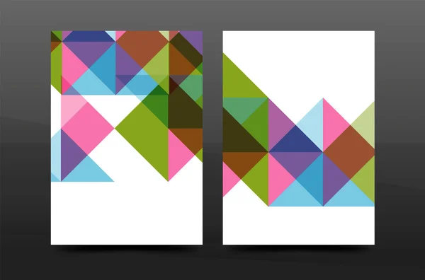 Conception géométrique colorée rapport annuel a4 couverture modèle de brochure mise en page, magazine, dépliant ou brochure livret — Image vectorielle