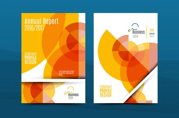 Orange annual report A4 cover. Brochure template layout, magazine, flyer or booklet — Stock Vector