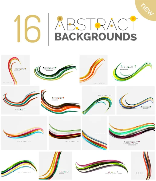 Collection of wave abstract backgrounds — Stock Vector