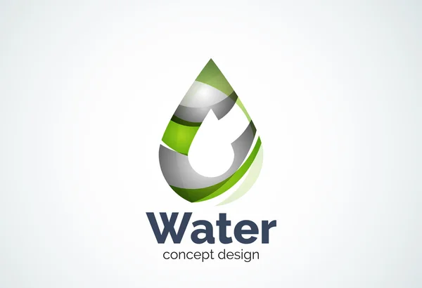 Abstracte business bedrijf waterdruppel logo sjabloon, behoud milieu natuur concept — Stockvector