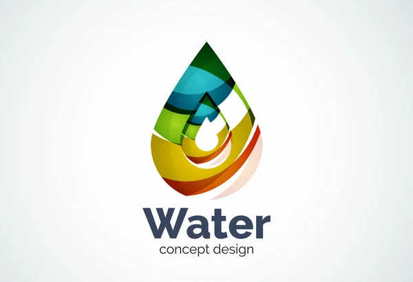 抽象的なビジネス会社水ドロップ ロゴのテンプレート、保全環境の性質の概念 — ストックベクタ