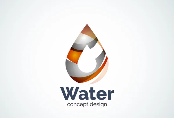 Abstract business company water drop logo template, conservation environmental nature concept — Stock Vector