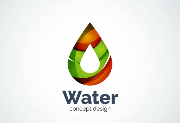 İş şirket su damla logo kalıp, koruma çevre doğa kavramı — Stok Vektör
