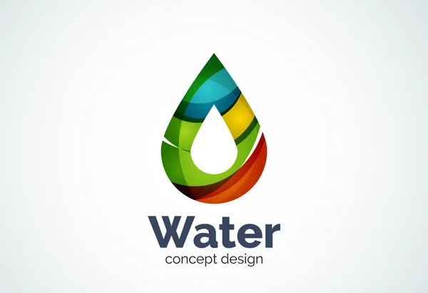 Empresa de negócios abstrata modelo de logotipo gota de água, conceito de natureza ambiental de conservação — Vetor de Stock