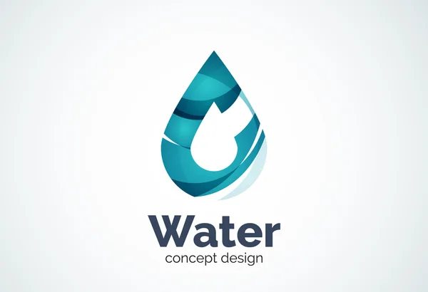 Abstracte business bedrijf waterdruppel logo sjabloon, behoud milieu natuur concept — Stockvector