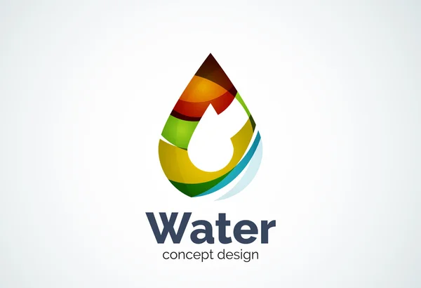 Abstract business company water drop logo template, conservation environmental nature concept — Stock Vector