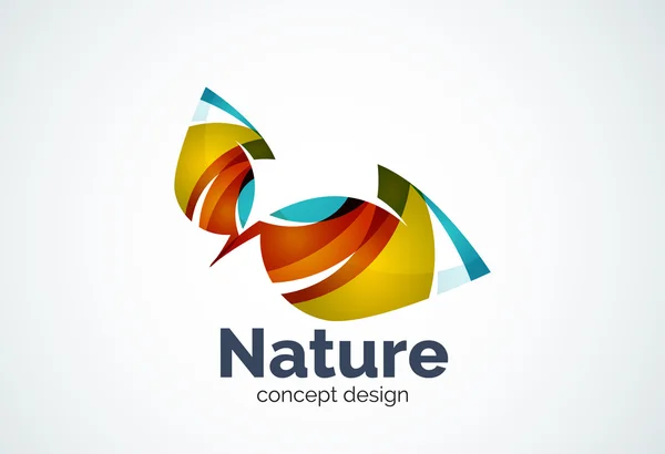 Modello astratto del logo della foglia aziendale, concetto verde — Vettoriale Stock