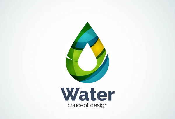 Empresa de negocios abstracta plantilla de logotipo de gota de agua, concepto de conservación de la naturaleza ambiental — Vector de stock