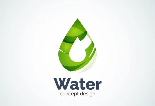 Empresa de negocios abstracta plantilla de logotipo de gota de agua, concepto de conservación de la naturaleza ambiental — Archivo Imágenes Vectoriales