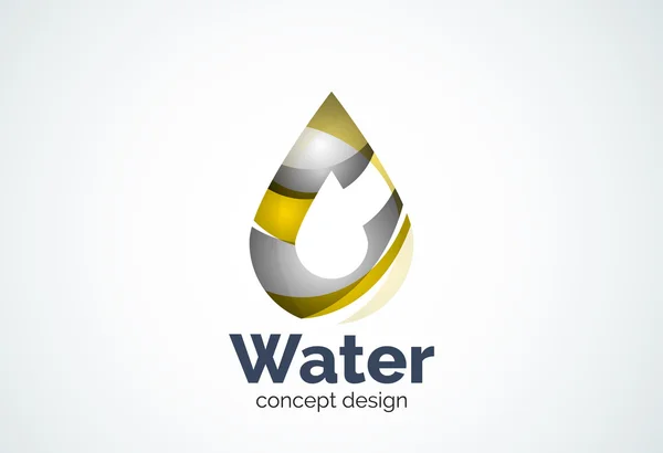 Abstract business company water drop logo template, conservation environmental nature concept — Stock Vector