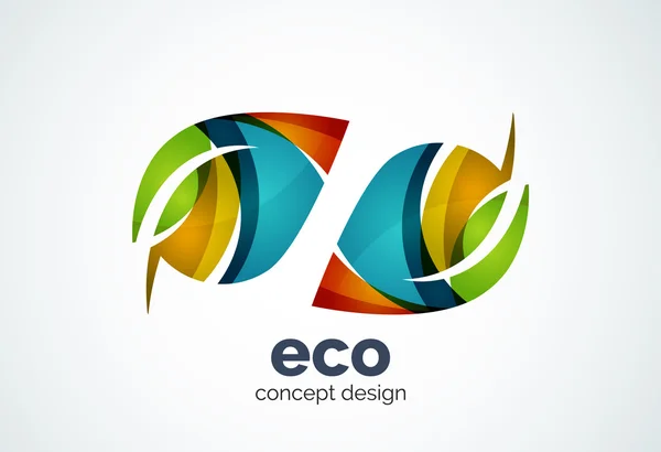 Modelo abstrato do logotipo da folha da empresa de negócios, conceito verde — Vetor de Stock