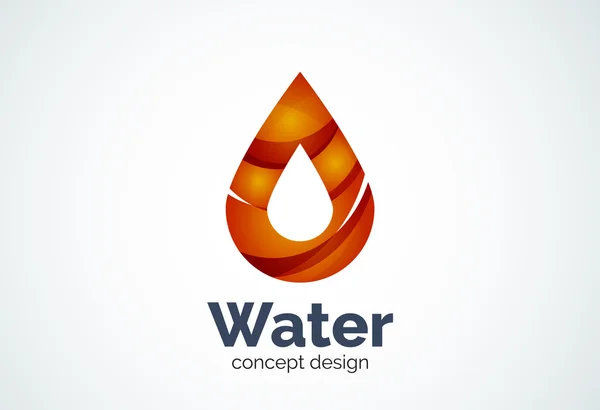 Empresa de negócios abstrata modelo de logotipo gota de água, conceito de natureza ambiental de conservação — Vetor de Stock