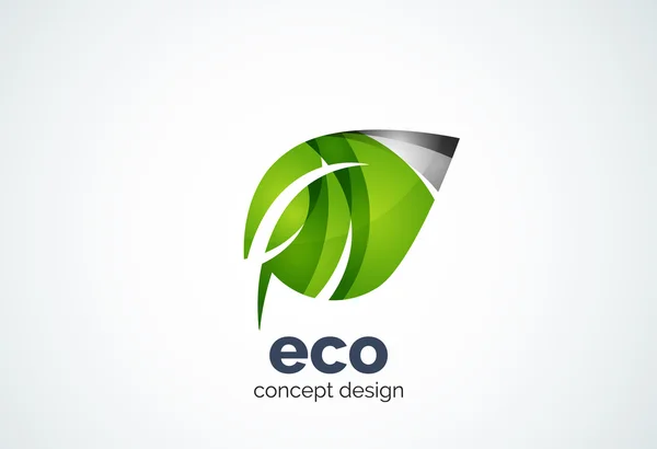 Abstrakte Unternehmen Blatt Logo-Vorlage, grünes Konzept — Stockvektor