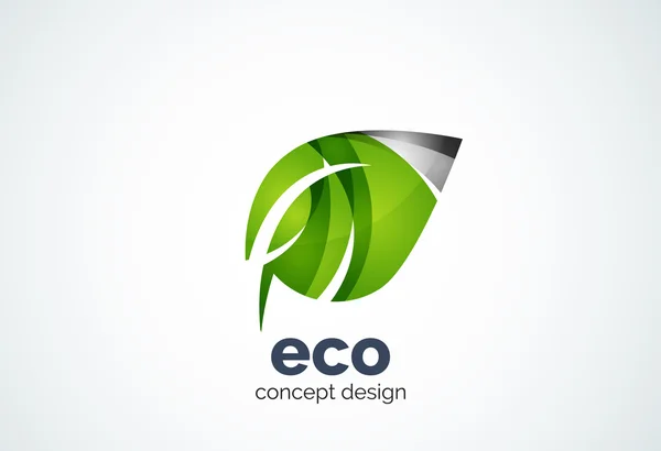 Abstracte bedrijf blad logo sjabloon, groene bedrijfsconcept — Stockvector