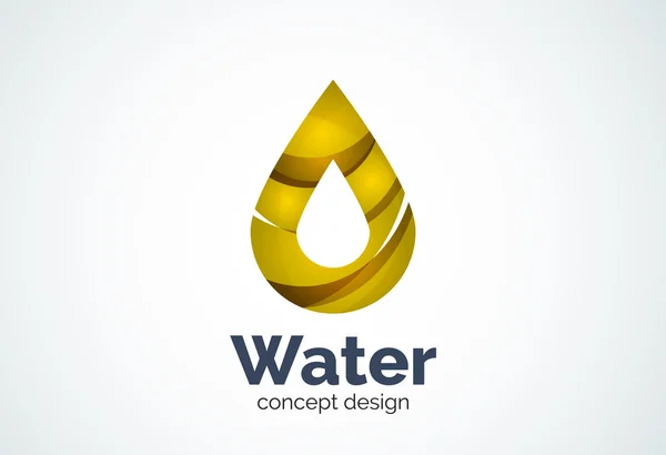 Empresa de negocios abstracta plantilla de logotipo de gota de agua, concepto de conservación de la naturaleza ambiental — Archivo Imágenes Vectoriales