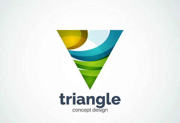 Triangel logotyp mall, trippel cykel eller pyramid koncept — Stock vektor