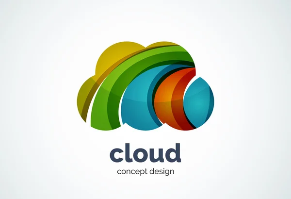 Plantilla de logotipo en la nube, almacenamiento en disco duro remoto o concepto meteorológico — Vector de stock