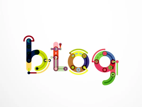 Blog word lettering banner — Stock Vector