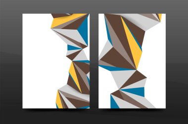 3D soyut geometrik şekiller. Modern en az kompozisyon. İş yıllık raporu kapak tasarımı.