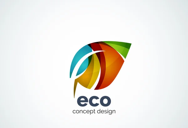 Plantilla de logotipo de hoja de empresa de negocios abstracta, concepto verde — Vector de stock