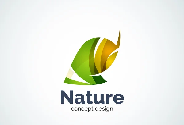 Abstrakcja biznes firmy liść logo szablon, Zielona koncepcja — Wektor stockowy