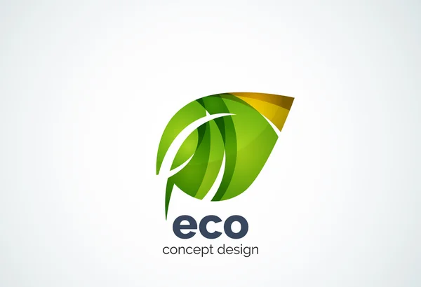 Modelo abstrato do logotipo da folha da empresa de negócios, conceito verde — Vetor de Stock