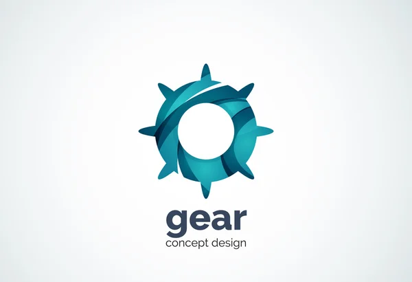 Gear logo template, hi-tech digital technology working and engineering concept — Stock Vector