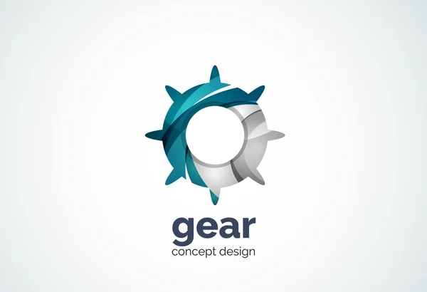 Gear logo template, hi-tech digital technology working and engineering concept — Stock Vector