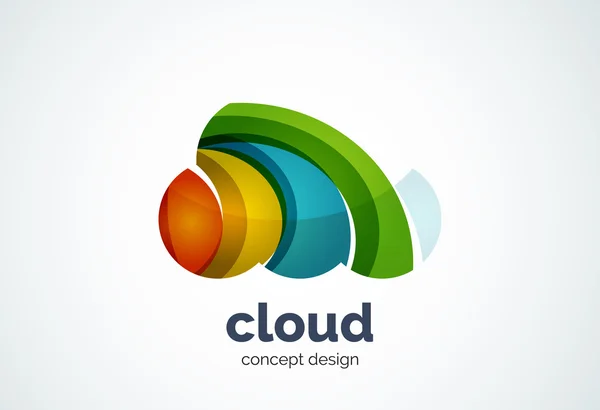 Șablon logo-ul cloud, stocare hard disk la distanță sau concept meteorologic — Vector de stoc