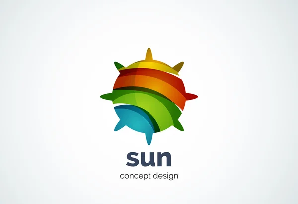 Plantilla de logotipo de Sun, concepto de estrella brillante — Vector de stock