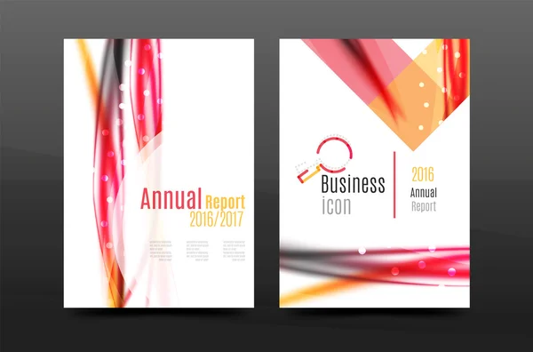 Swirl wave annual report for business correspondence letter (en inglés). Diseño del folleto — Vector de stock