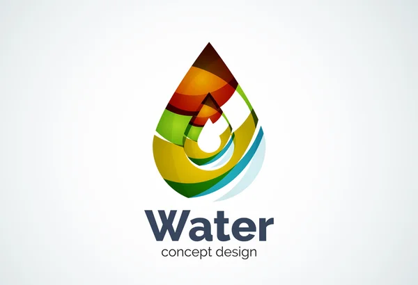 Abstract business company water drop logo template, conservation environmental nature concept — Stock Vector