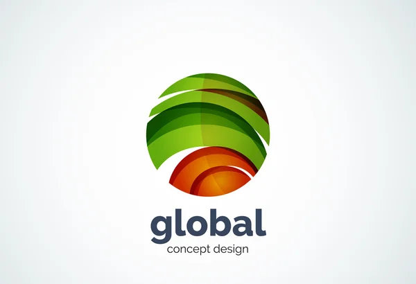Plantilla de logotipo de esfera, concepto global o mundial — Archivo Imágenes Vectoriales