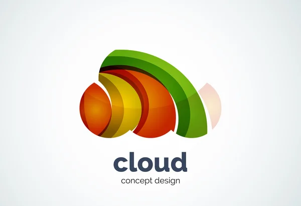 Plantilla de logotipo en la nube, almacenamiento en disco duro remoto o concepto meteorológico — Vector de stock