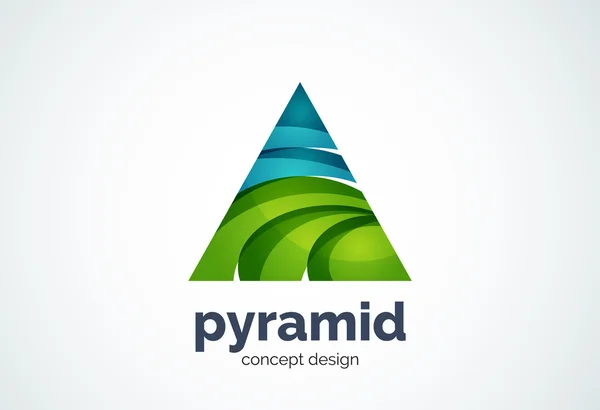 Plantilla de logotipo de pirámide, concepto de ciclo de triángulo — Archivo Imágenes Vectoriales