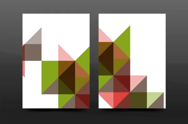 다채로운 형상 디자인 연간 보고서 a4 표지 브로슈어 서식 파일 레이아웃, 잡지, 전단지 또는 전단지 책자 — 스톡 벡터