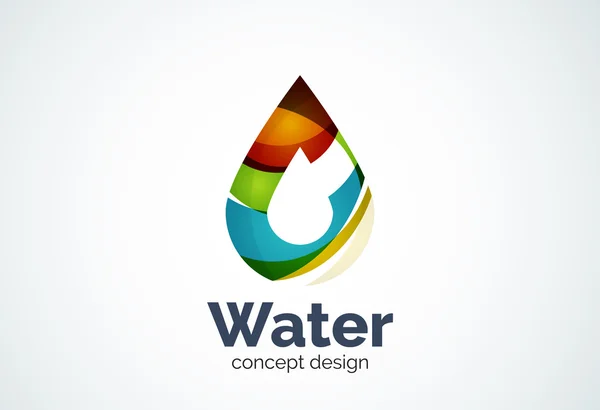 Empresa de negocios abstracta plantilla de logotipo de gota de agua, concepto de conservación de la naturaleza ambiental — Vector de stock