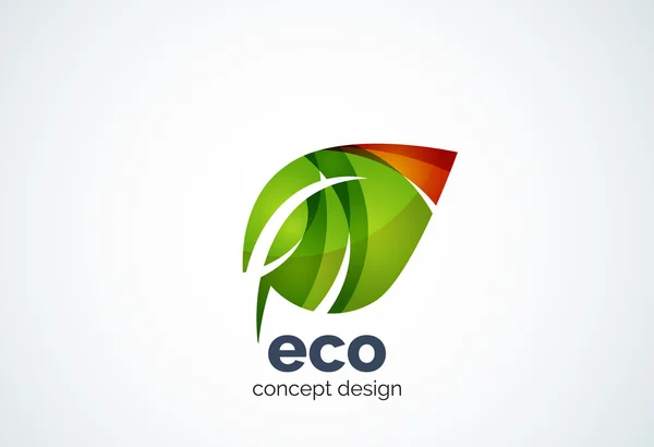 Modelo abstrato do logotipo da folha da empresa de negócios, conceito verde — Vetor de Stock